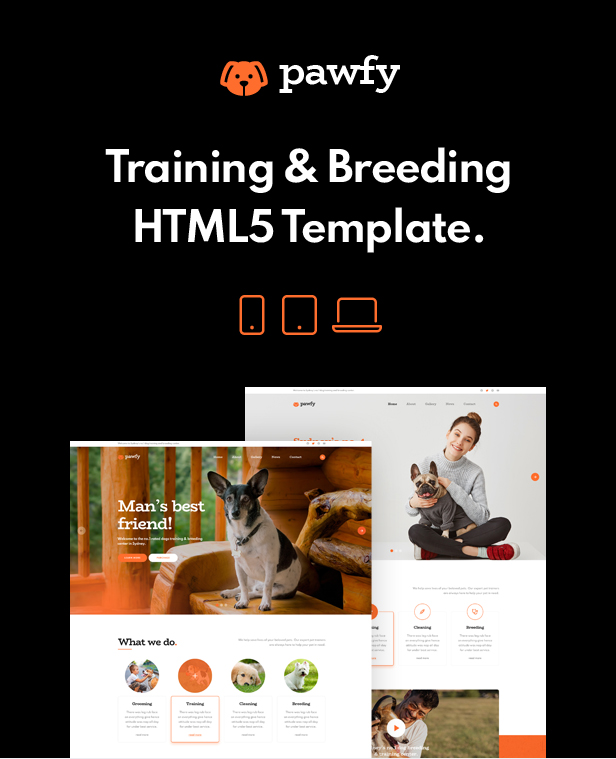 Pawfy – Dog Grooming & Breeding HTML Template