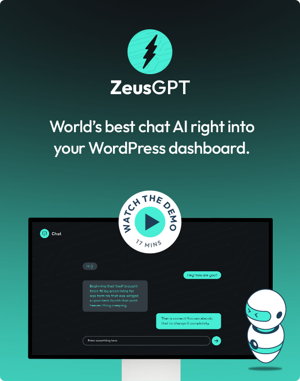 ZeusGPT - WordPress Plugin Feature Demonstration